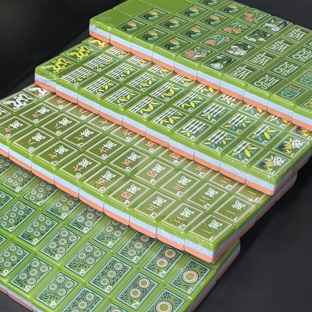 Set Mahjong Americano Portatile con Incisione a Caldo, 160 Pezzi in Acrilico a 3 Strati, per Adulti, Gioco da Tavolo per Viaggi e Tempo Libero, Regalo