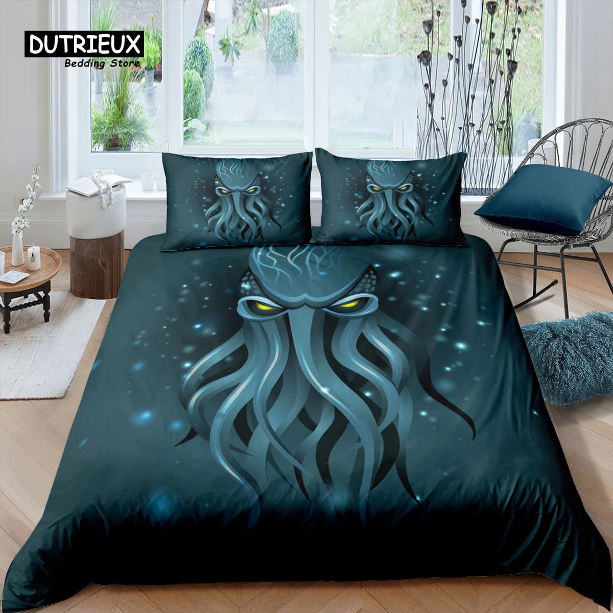 Home Living Set di biancheria da letto di lusso 3d Octopus Vita marina Copripiumino Federa Set di biancheria da letto per bambini Queen e King EU/US/AU/UK Size