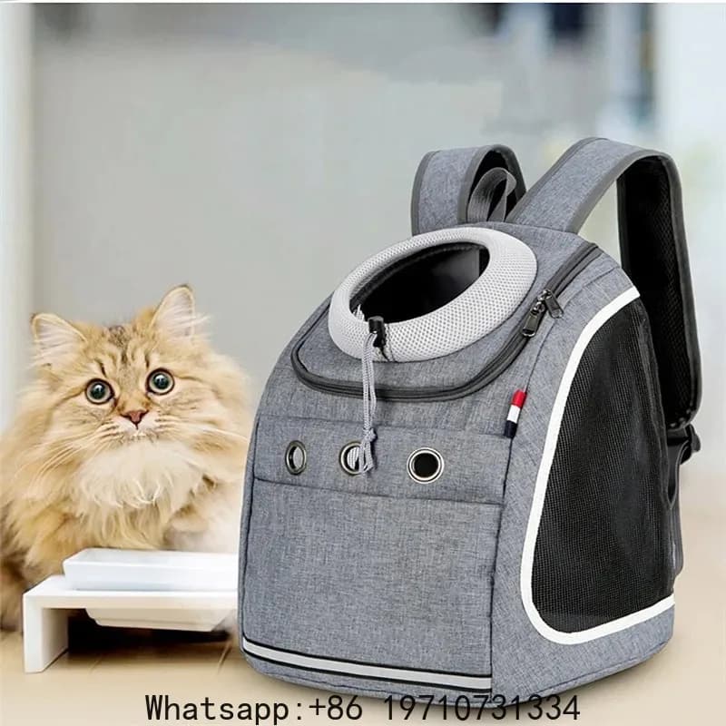 Zaino Trasportino Doppio Spalla Robusto per Cani e Gatti, Borsa da Viaggio Portatile per Animali Domestici, Zaino a Rete per Cani
