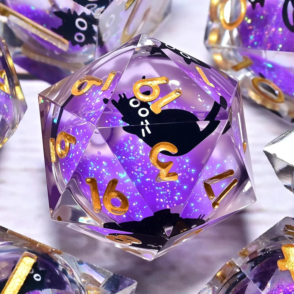 Set da 7 pezzi DND Dadi in resina per Dungeons And Dragons DND 5e Gioco da tavolo RPG Gioco di ruolo da tavolo Dadi Regalo per il compleanno