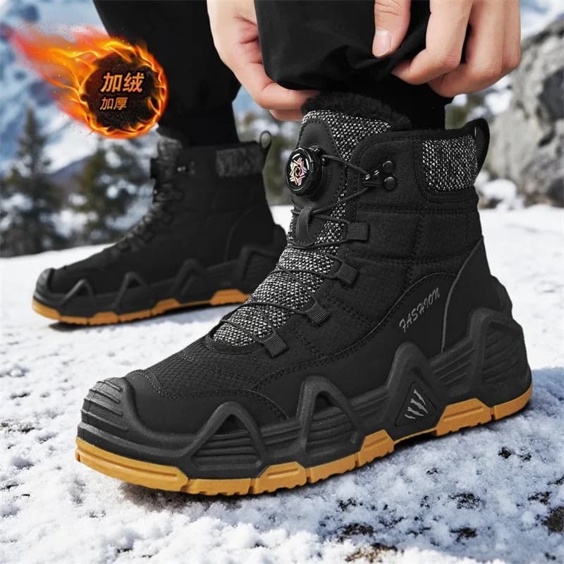 Scarpe da alpinismo vintage da uomo Scarpe da ginnastica da trekking all'aperto impermeabili calde invernali Scarpe da moto da uomo alla moda versatili Botas 39-44