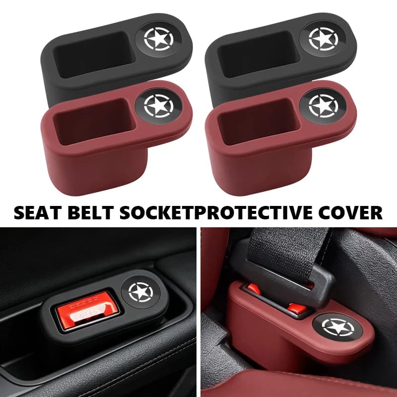 Car Seat Belt Base Anti Scratch Cover Auto Interior Accessories For Jeep Grand Commander Trailhawk Rubicon JL JKU TJ YJ
