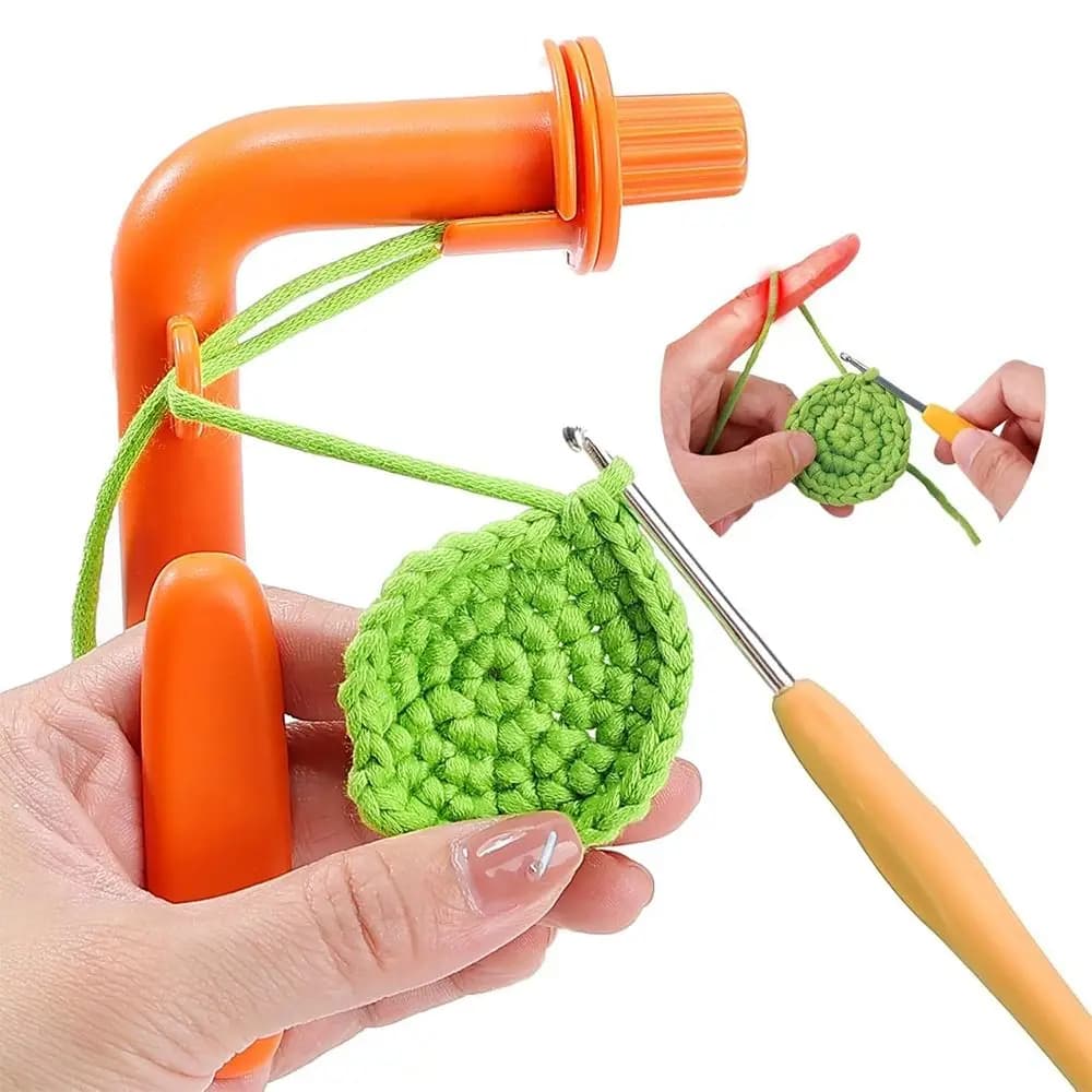 Fai da te Crochetobe Porta uncinetto Punti ad ago 3 in 1 Cerchio magico Strumento per uncinetto Kit di uncinetti per maglieria in filo