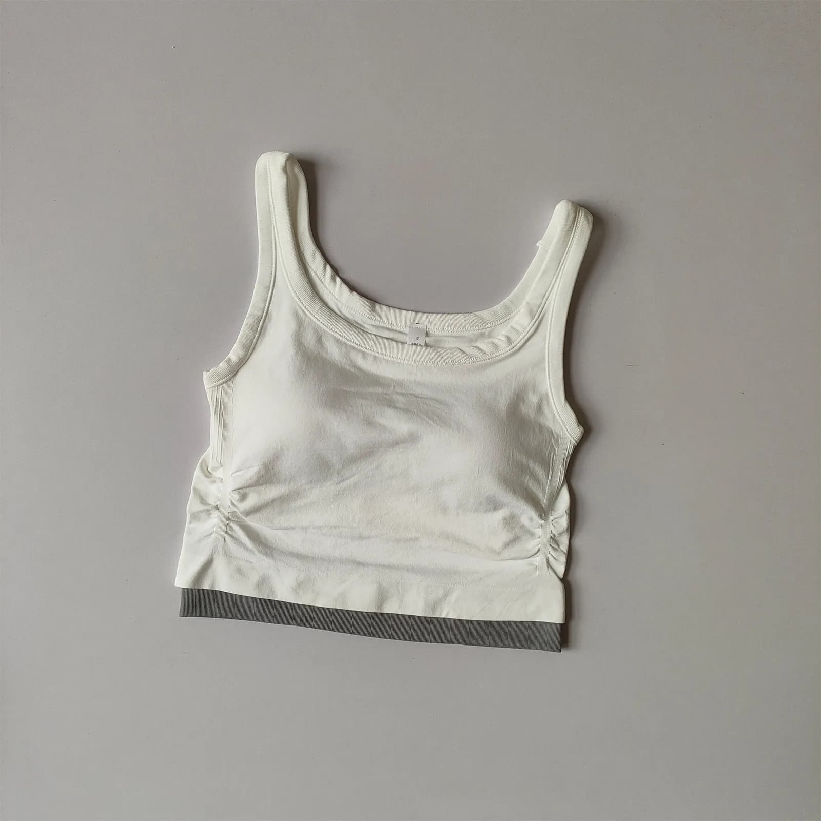 Women's Contrast Color Square Collar Sports Back Bra Fitness Running Yoga Wear Vest Splicing Collect Breasts Summer Underwear