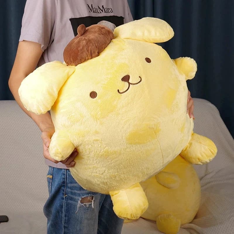 Peluche Sanrio Pom Pom Purin 50cm, Grande Cuscino Decorativo, Regalo per Bambini, Morbidissima Bambola di Peluche per Decorazione Camera da Letto