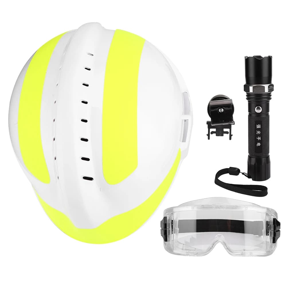 Universal safety helmets for emergency rescue Anti-impact protective helmet for firefighters Resistant and robust with front lamp and protective glasses