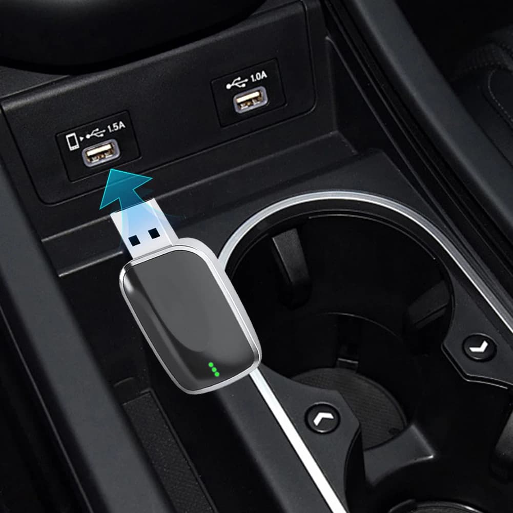 Adattatore Wireless 2 in 1 per CarPlay e Android Auto, Box Intelligente per Convertire da Cablato a Wireless, Connessione Automatica Plug & Play per Auto con Sistema Cablato di Fabbrica