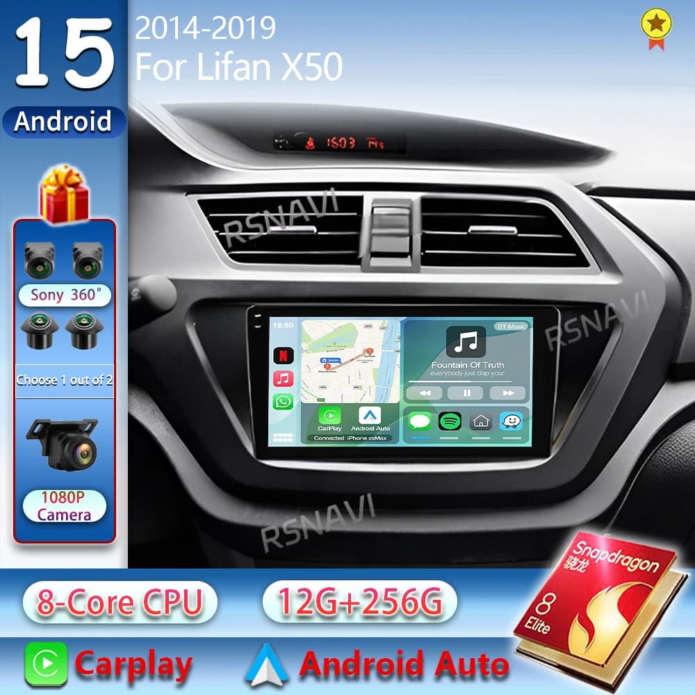 Android 15 Per Lifan X50 2014 2015 2016 2017 2018 2019 Auto Radio di Navigazione Lettore Multimediale Stereo GPS WiFi + 4G Videa Carplay