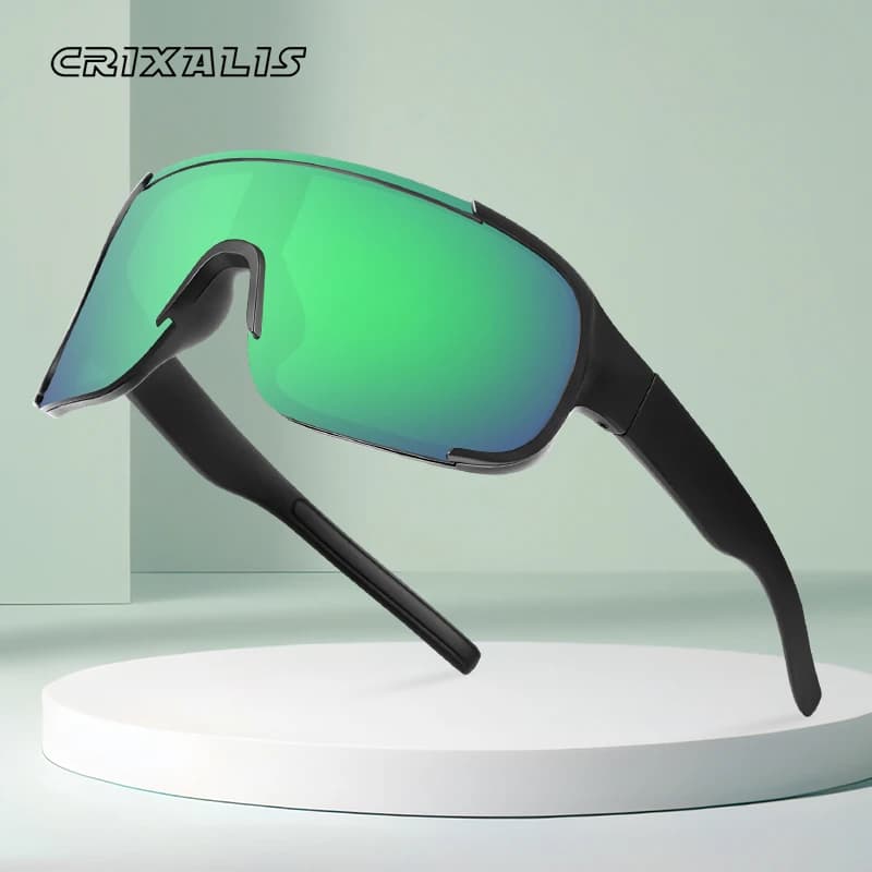 CRIXALIS occhiali da sole a specchio oversize uomo donna occhiali da sole da trekking all'aperto occhiali sportivi da sci alla moda occhiali da sole protezione UV maschile