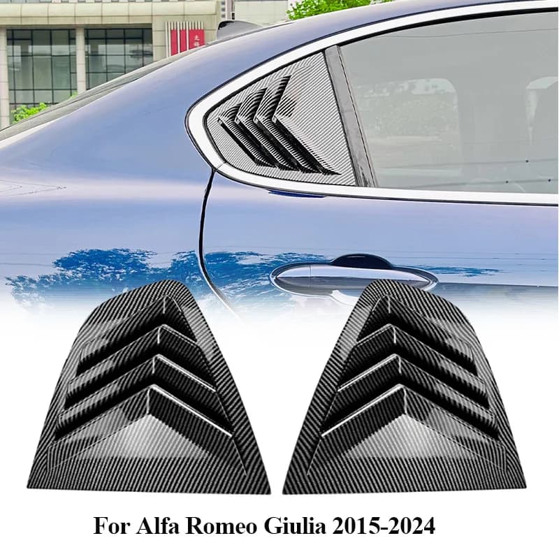Per Alfa Romeo Giulia 2015-2024 Auto Lunotto Laterale Posteriore Feritoia Otturatore Trim Copertura Parabrezza Parasole Esterno Accessori Auto