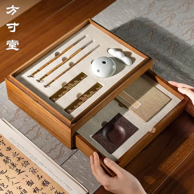 Study four treasures set inkstone calligraphy special brush practice pen ink paper inkstone full set of professional gifts for e