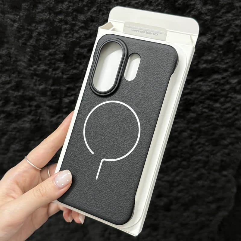 Custodia per VIVO X200 FE in Pelle PU alla Moda con Magnete, Cover Posteriore Magnetica Senza Bordo per Magsafe, Bumper Funda