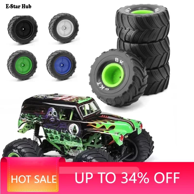 Ruote in plastica dura Cerchi 12mm Esagonali 1/10 Gomma Buggy Off Road Pneumatici OD 100mm per 1/16 1/12 1/14 Scala Camion Car Traxxas W167 RS