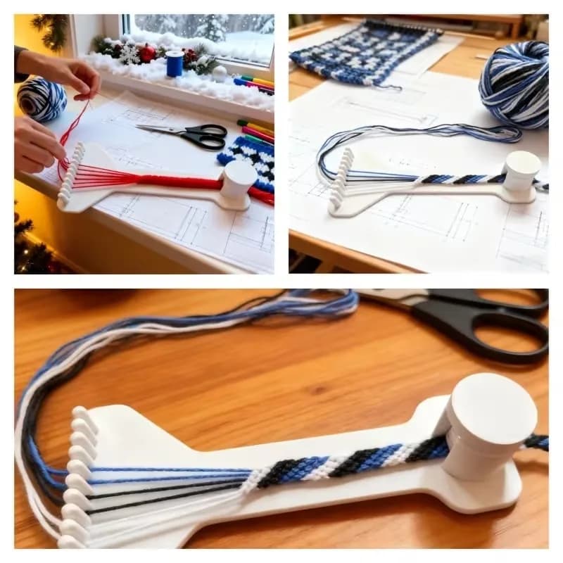 New DIY Rope Braiding Rack Durable Handcraft Weaving Tool Practical Loom Gift for Bracelet and Handmade Accessories Makers