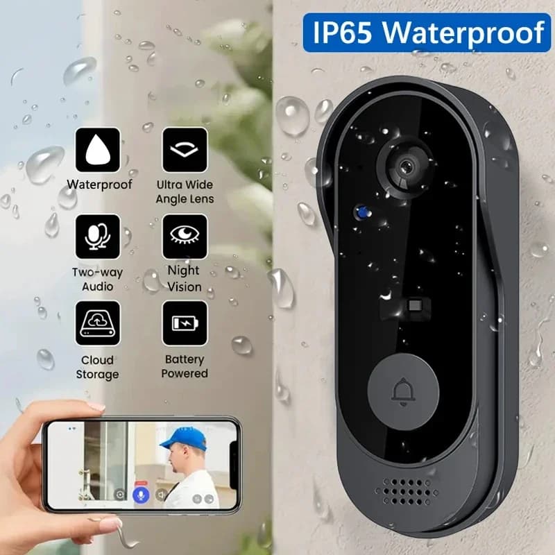 Tuya campanello senza fili impermeabile WIFI Video Smart Home con pulsante della fotocamera a campana benvenuto da Chime Security Alarm per la casa