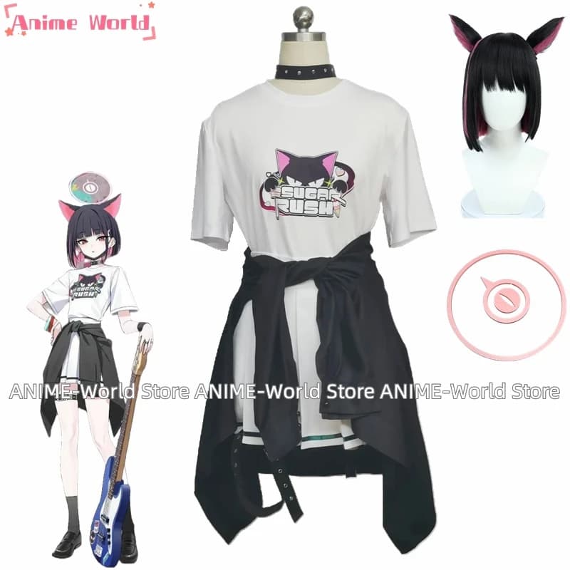 Mini dimensioni personalizzate "Kyoyama Kazusa Costume Cosplay gioco Blue Archive Cosplay vestito vestito camicia gonne Halloween Prop copricapo parrucca
