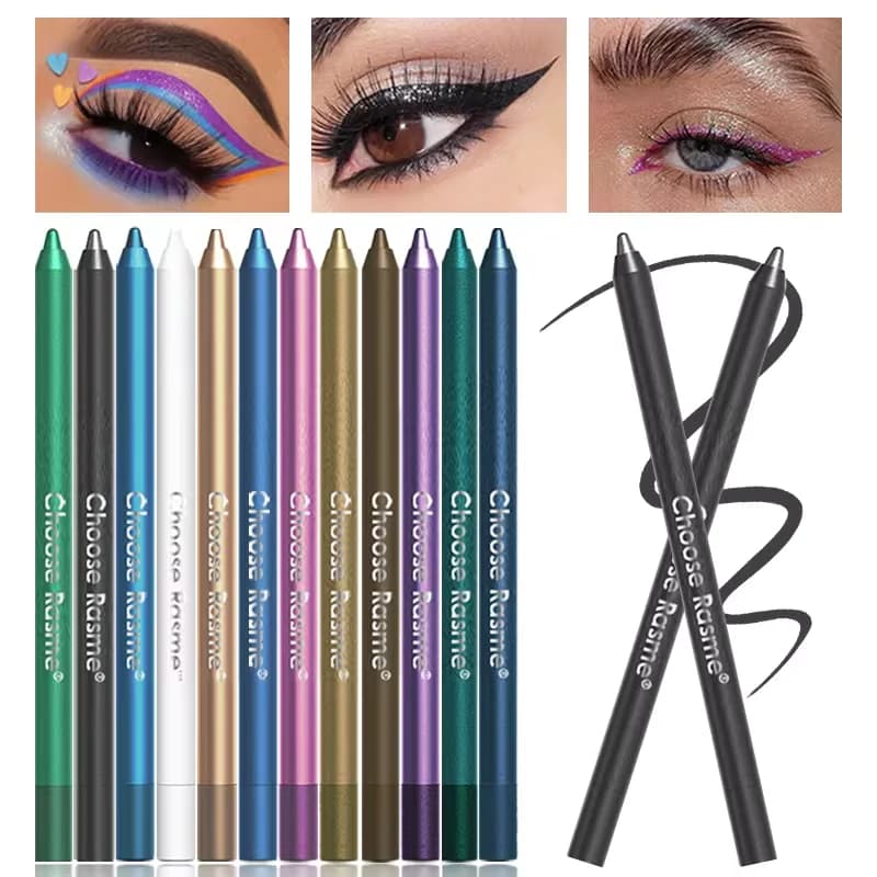 Set da 12 colori Glitter e ombretto Shimmer Eyeliner Stick Pack Indossa un'applicazione fluida Penne per il trucco versatili per attività di Halloween