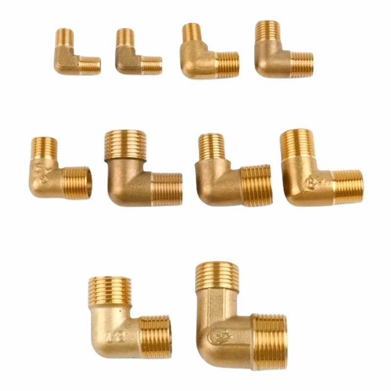 1/8 1/4 3/8 1/2 3/4 1 Ottone Filettatura Maschio Connettore A Gomito In Ottone 90 Gradi Raccordo Per Tubo Connettore Accoppiatore Per Acqua Carburante Rame