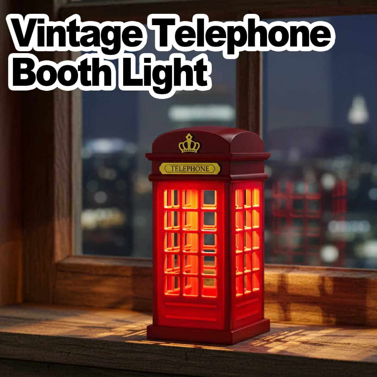 Cabina telefonica Lampada da scrivania Decorativa Tavolo rosso Cordless Touch Luce soffusa Dimmerabile Comodino Creativo Caldo USB Ricaricabile Camera da letto
