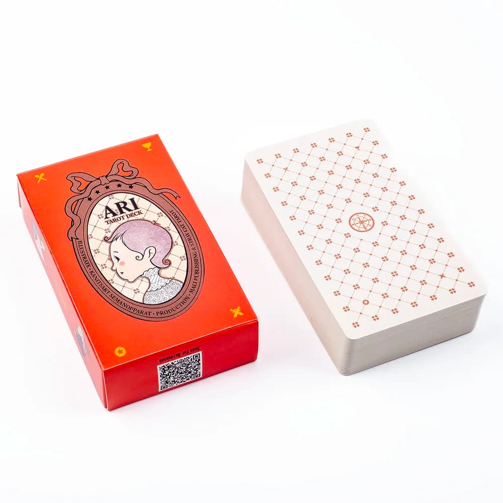 Ari 78Pcs Tarot Deck Cute Baby Cartoon Design Joyful Whimsical for Party Divination Precognition Board Game 10.3x6cm