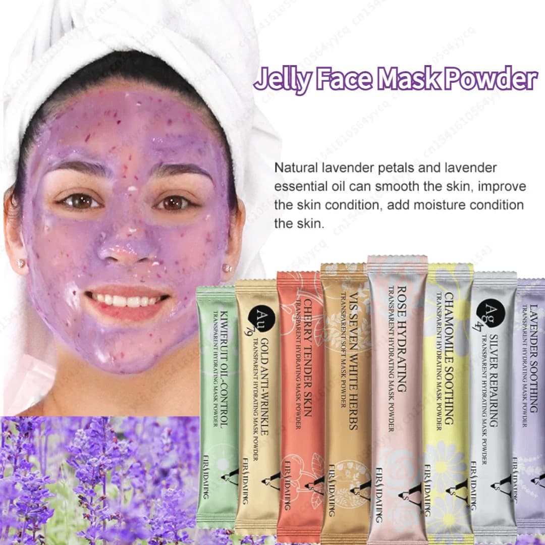 Natural Soft Hydro Gelatina Mask for Face Dust Series Pink Whitening Aloe Mask Real Rubber DIY Face SPA Jelly Mask Face Skin Care