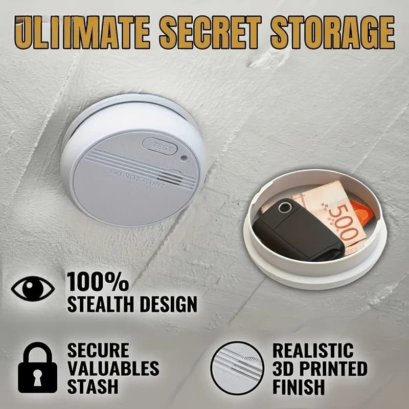 1Pcs White Ceiling Hidden Storage Box Smoke Detector Look Alike Secret Safe Funny Concealed Design Anti-Theft Stash Container Fo
