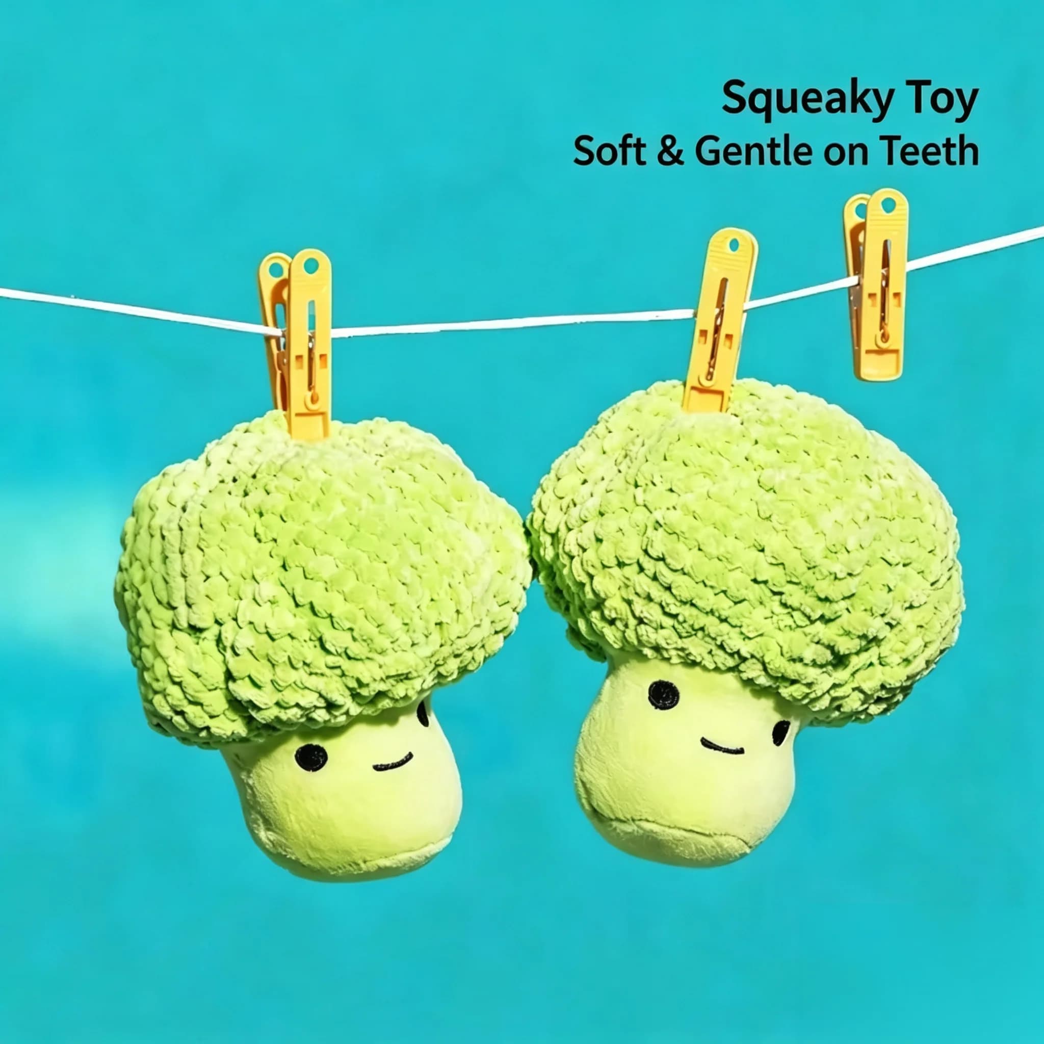 Dog Sound Toy for Teeth Grinding and Cleaning, Simulated Broccoli Plush Toy for Small