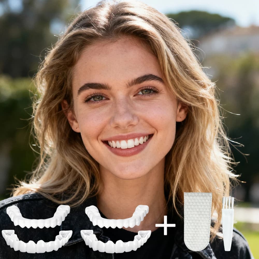 Faccette Dentali Riutilizzabili per Viaggiatori Frequenti, Sbiancamento Istantaneo del Sorriso, Design Compatto Portatile per Viaggi H2931