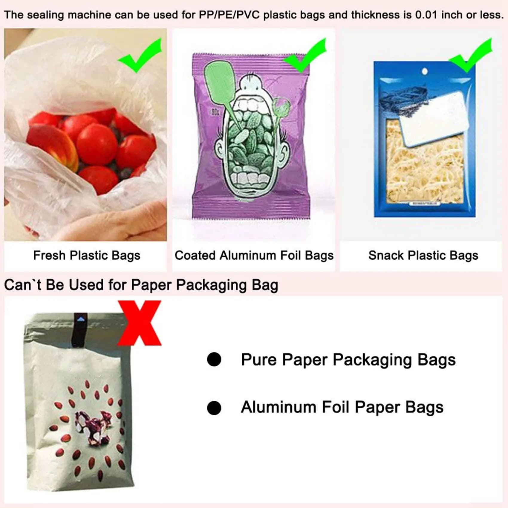 ABMO Mini sigillatrice portatile Macchina per sigillare sacchetti di plastica per uso domestico Snack Macchina per termosaldatura piezoelettrica a mano