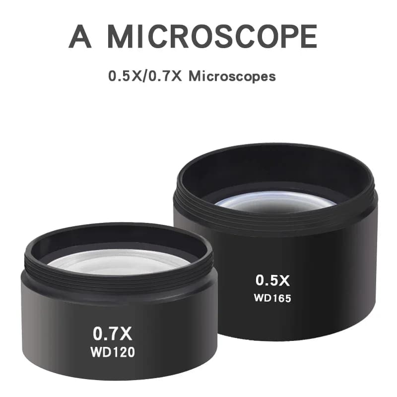 WD120 0.7X Microscopio trinoculare Obiettivo Barlow Zoom Microscopio stereo Obiettivo ausiliario per fotocamera