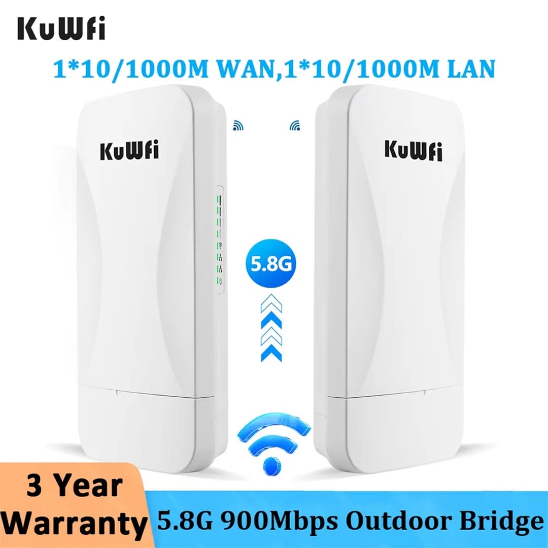 KuWFi 2KM A Lungo Raggio Esterno CPE 900Mbps 5GHz Ripetitore Wireless Extender Punto di Accesso AP WiFi Ponte Wifi Copertura per la Macchina Fotografica