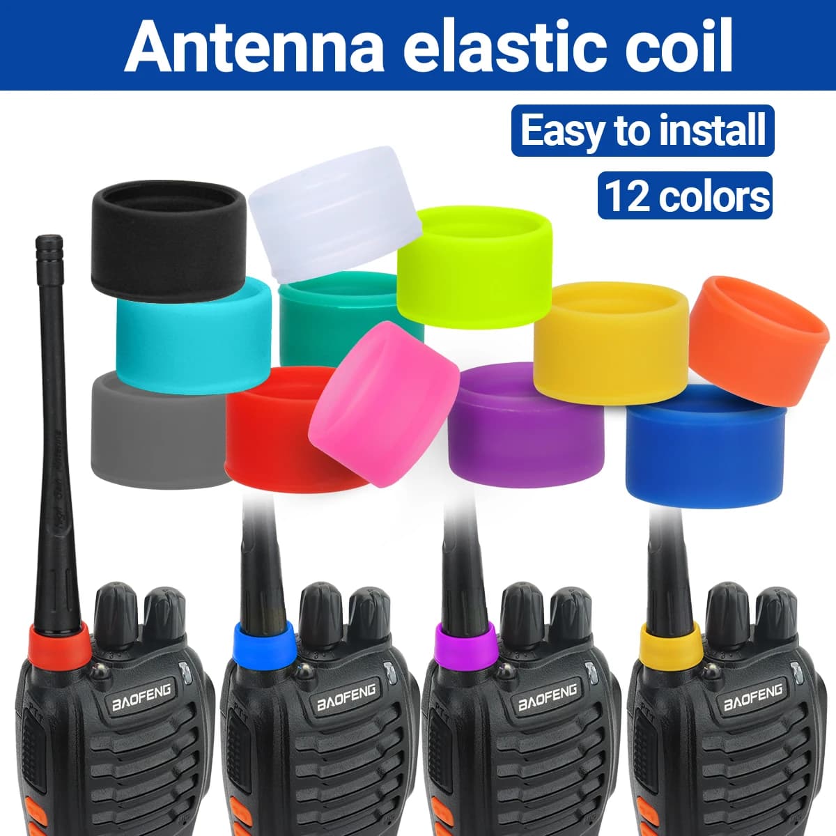 Bobina di tensione leggera specifica per antenna compatibile con BF-888s AR-152 UV-5R UV-21PRO Quansheng k6 k5(8) con 12 colori