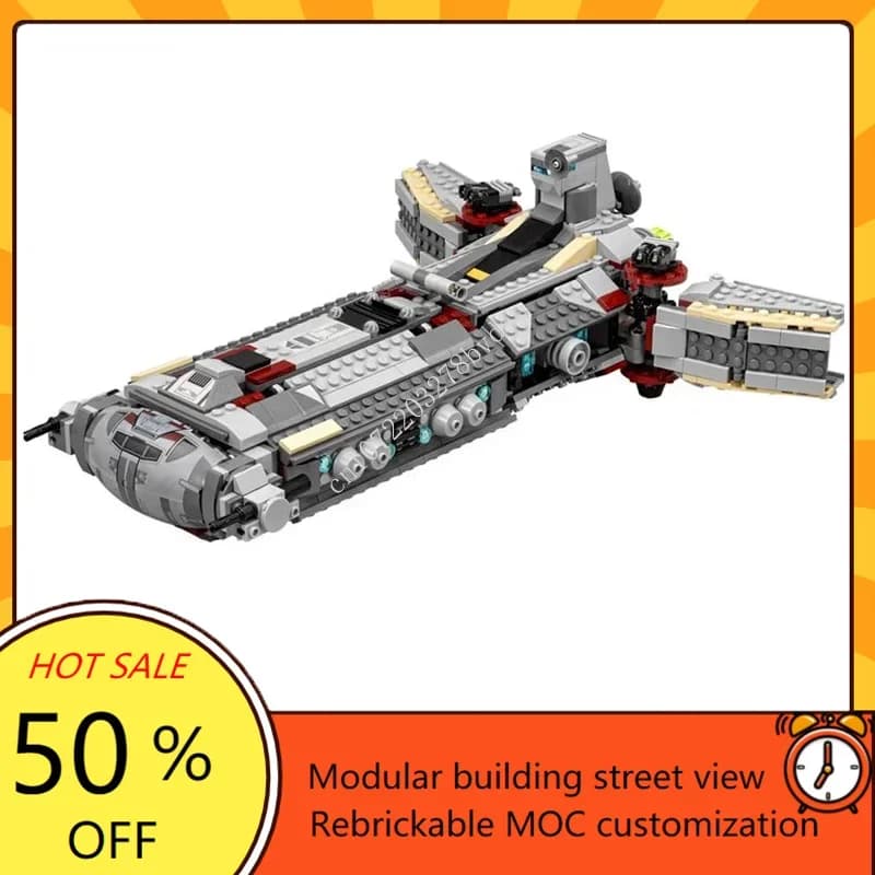 936PCS Rebel Combat Frigate Cruiser Kit puzzle personalizzato Clone Guerra Supporto Nave Modello di assemblaggio fai da te Giocattolo educativo per adulti Adolescenti
