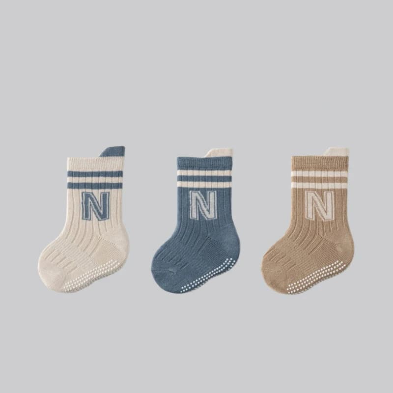 3 pairs/lot cotton socks for kids casual sport girl boy baby floor short non slip sock