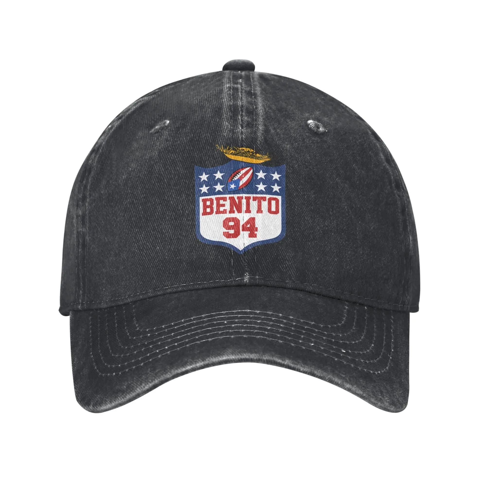 Cappellino da Baseball Bunny Bowl 2026 Benito 94 LX Classico in Denim Invecchiato Lavato, Copricapo Unisex Regolabile per Esterni