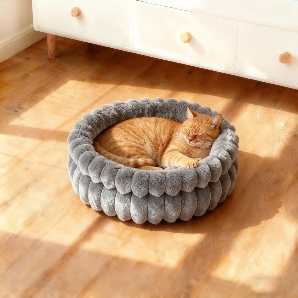 Cuccia Universale Invernale Imbottita per Gatti, Divano Rotondo Caldo per Gatti, Letto Lavabile per Cani e Gatti
