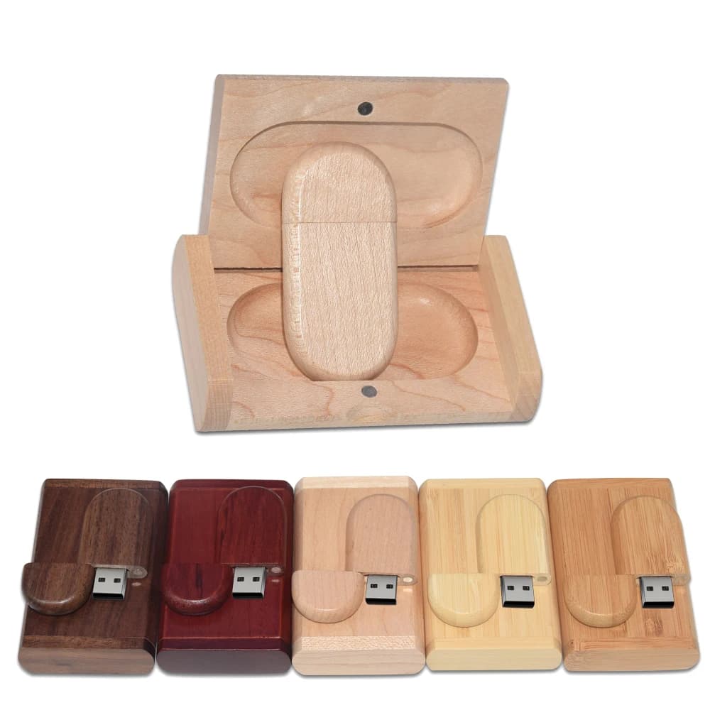 Chiavetta USB in legno + scatola 2.0 memory stick usb 4gb 8gb 16gb 32gb 64gb pen Drive usb logo personalizzato per regali weddign day cle usb