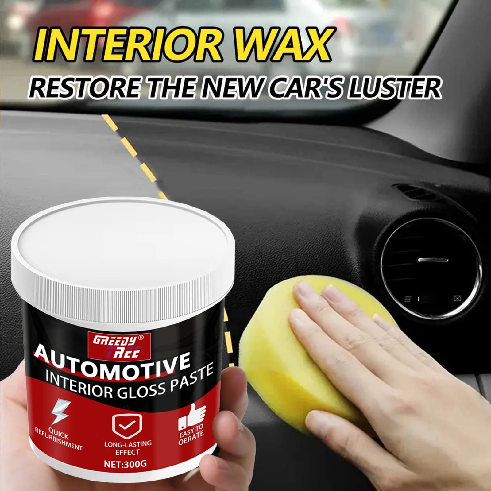 Cera restauratrice per finiture in plastica per auto - Lucido per dettagli interni ed esterni per cruscotto, paraurti, pneumatici e vernice | Lucentezza elevata