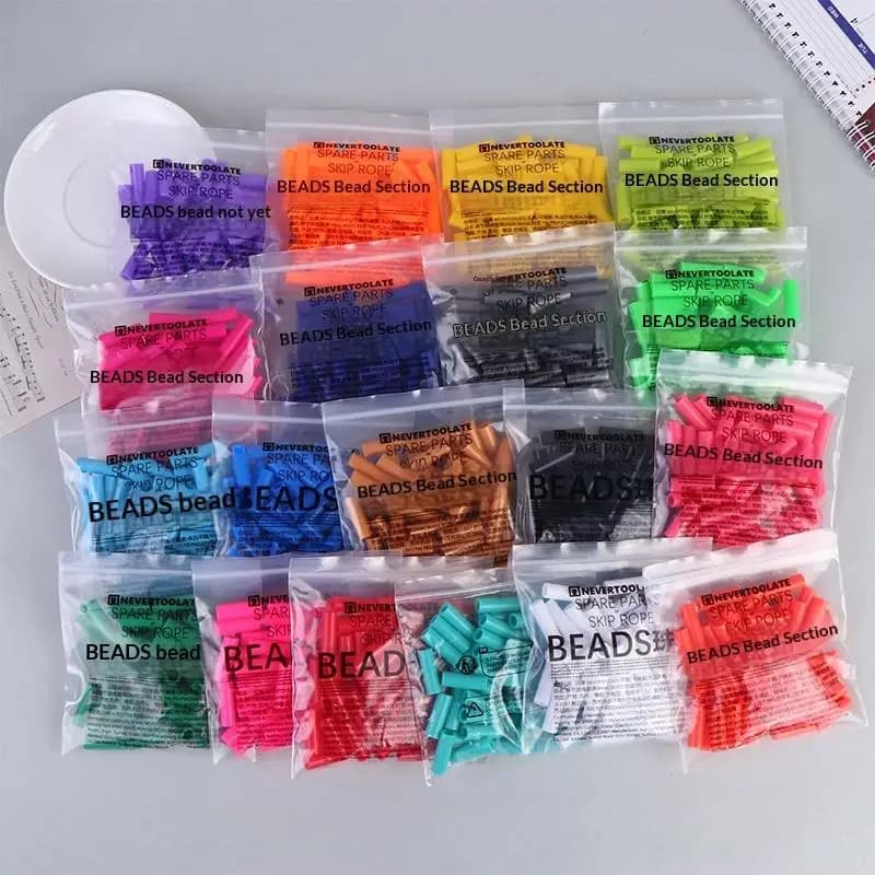 50Pcs 1 Inch Hard Beads Replacement Jump Rope Accessories Multi Color DIY Spare Beading Material