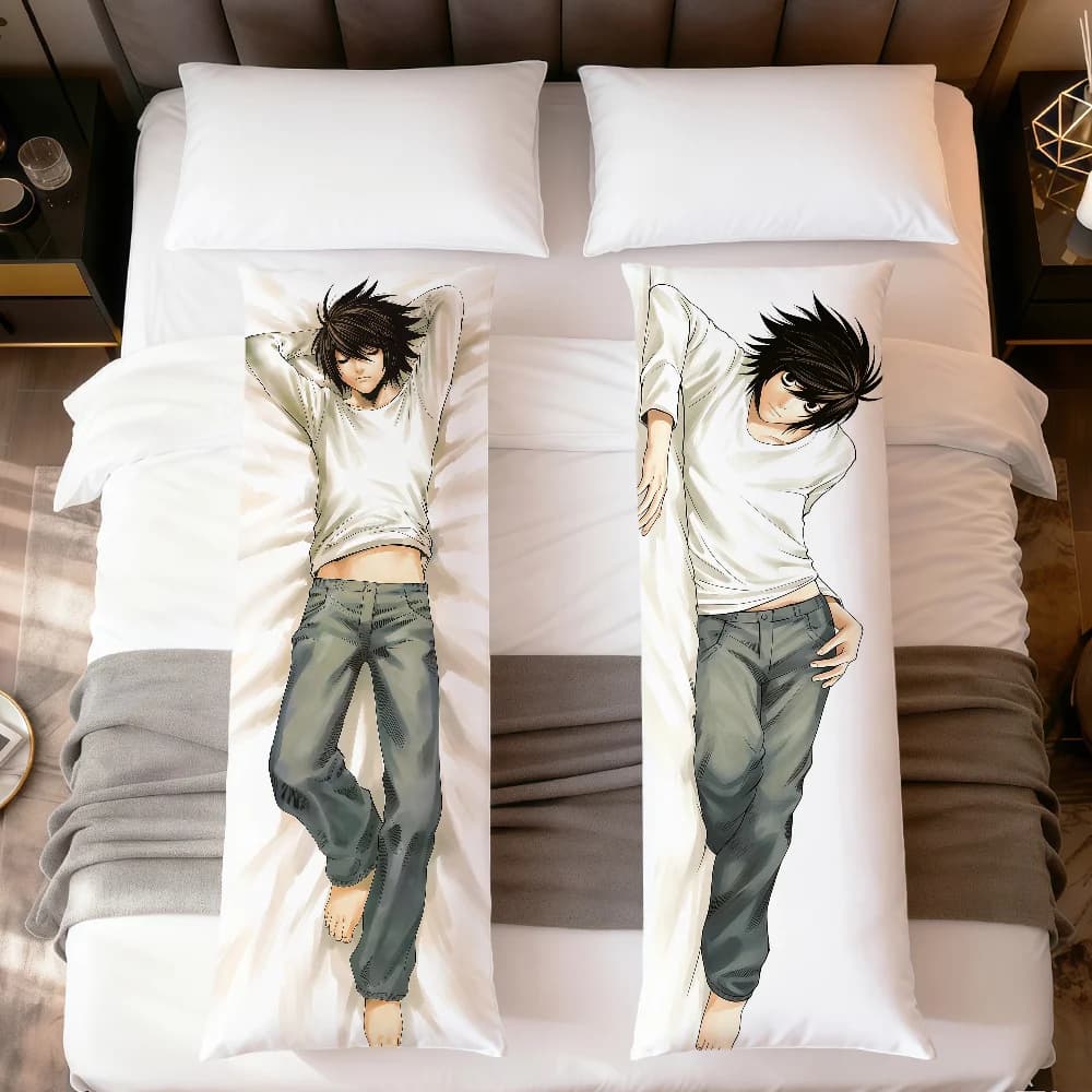 Anime L Lawliet D-Death Note Cushion Cover Long Rectangle Dakimakura Hugging Body Pillowcase Bed Sofa Decor Pillow Cover