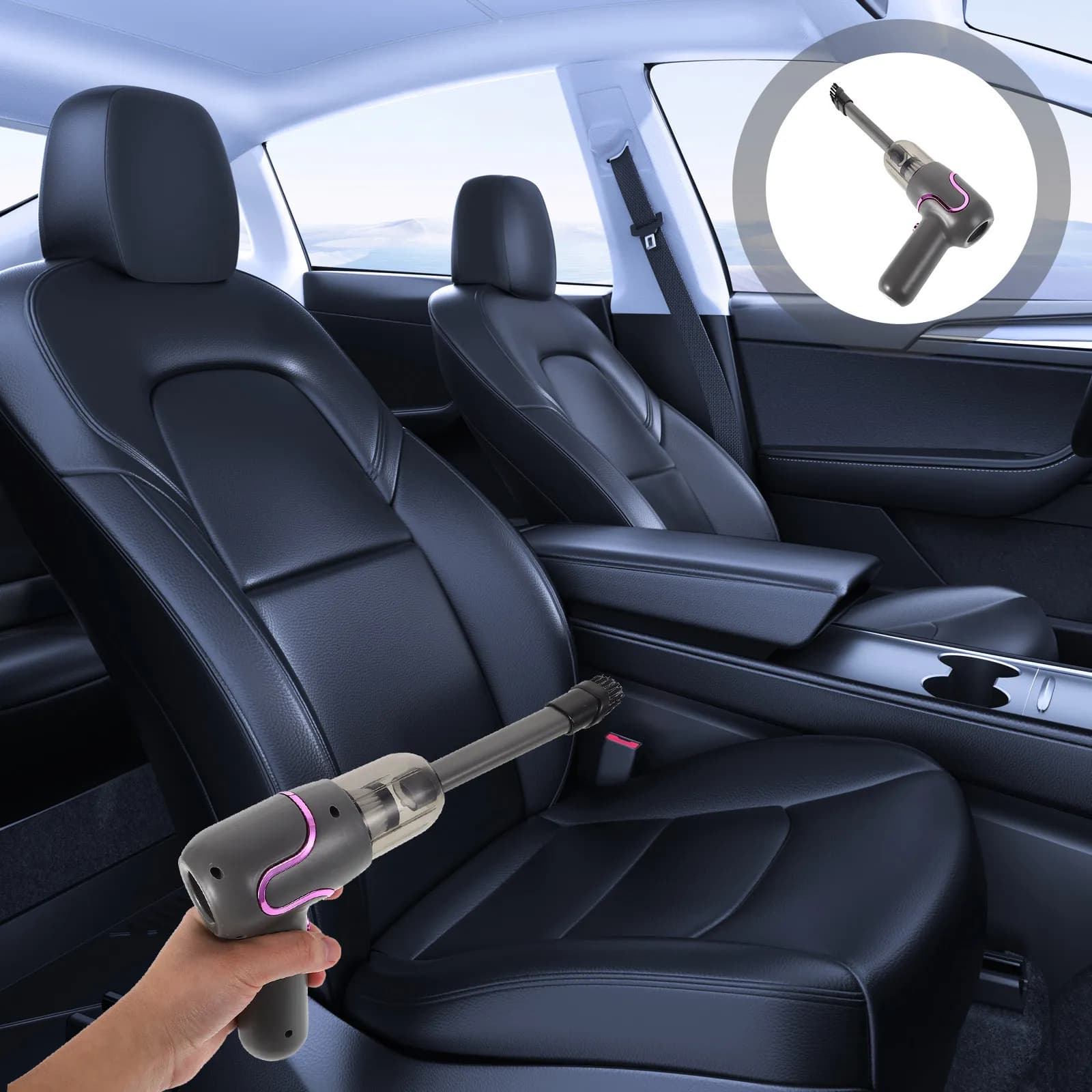 Handheld Cordless Vacuum Cleaner Rechargeable Portable Car Vacuum Powerful Suction Dust Blower for Vehicle Home Office Furniture