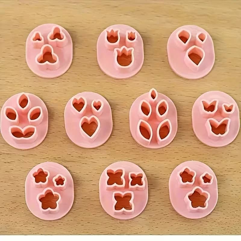 10 pieces of formine for polymer clay, mini formine for polymer clay, creation of earrings, floral shapes, leaves and butterflies, micro formines for clay