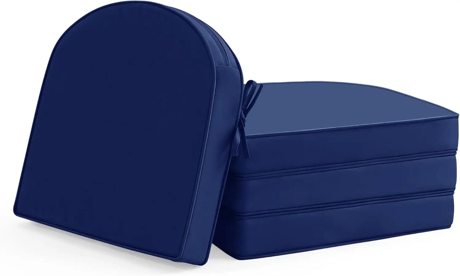 Set di 4 Cuscini per Sedie da Giardino: Resistenti all'Acqua e allo Sbiadimento, con Rivestimento Rimovibile per Giardino e Prato, Blu Navy