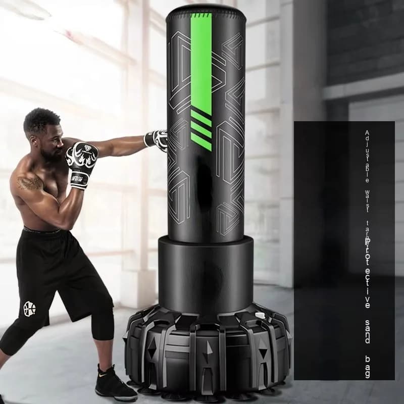 Professional Free Standing PU Leather Punching Boxing Bag with Protection Cover Suction Cups Filled Sand for Striking Kicking