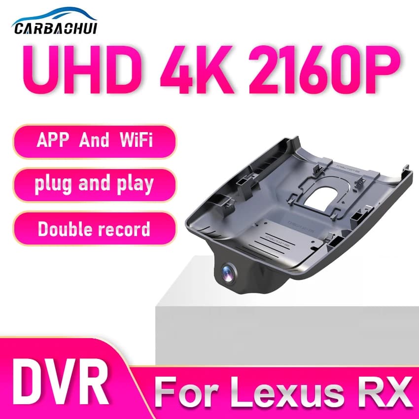 Telecamera da cruscotto 4K per Lexus RX RX350 RX350h RX450h RX500h 2017-2025, Registratore DVR per auto con WIFI
