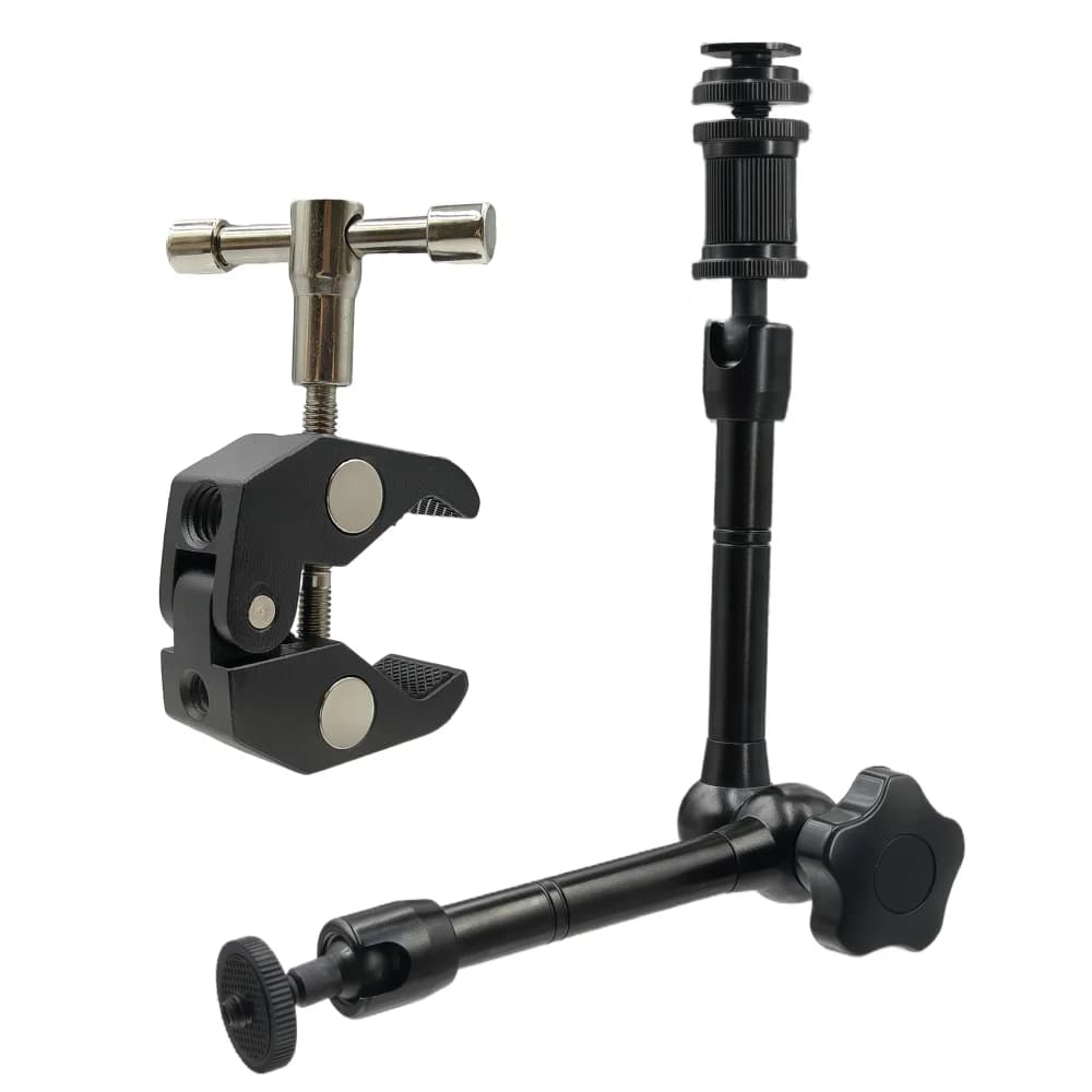 11 inch magic arm articulated in metal with super clamp for various action cam DSLR monitor LCD LED lights mobile phone accessories