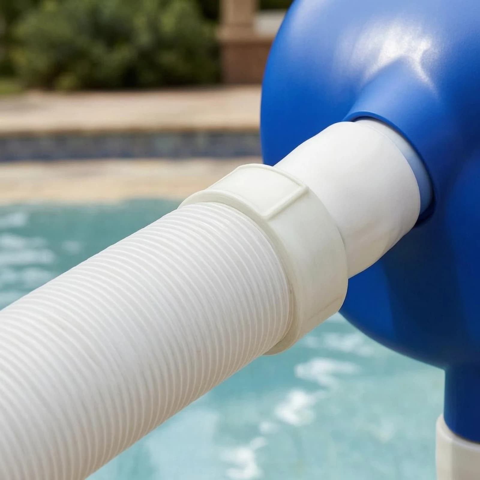 Aspiratore per piscina manuale con setole, strumento per la pulizia dell'acqua, kit di montaggio con dettagli blu