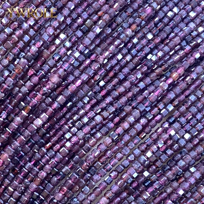 2x2mm Square Drawers in Natural Stone Red Granate for Creation of Fa-da-Te Jewelry, Earrings, Bracelets, Pendants, Accessories 15'''