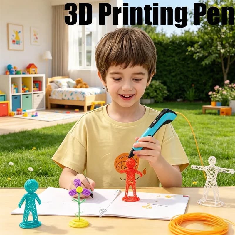 3D Pen For Kids Creatived Toy Diy 3D Printing Pen Type-c Rechargeable 3D Pens Set With 200m Pla Filament For Children Gift