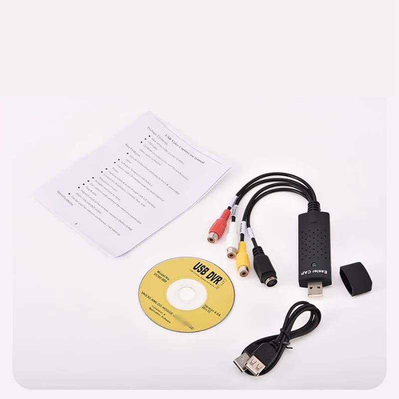 2 Pezzi Scheda di Acquisizione Video Audio USB 2.0 Easy Cap, Convertitore Audio Video TV DVD VHS, Adattatore per Acquisizione Audio Video TV